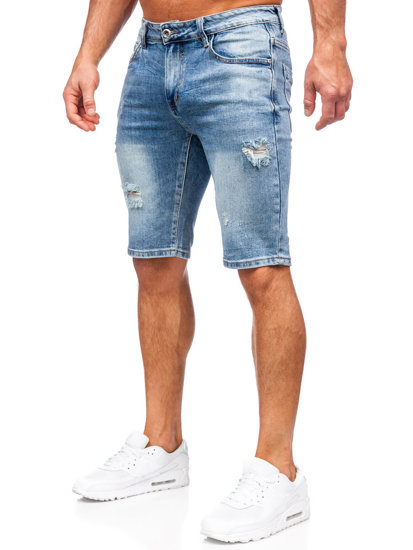 Bolf Herren Kurze Hose Jeansshorts Azurblau  KG3932