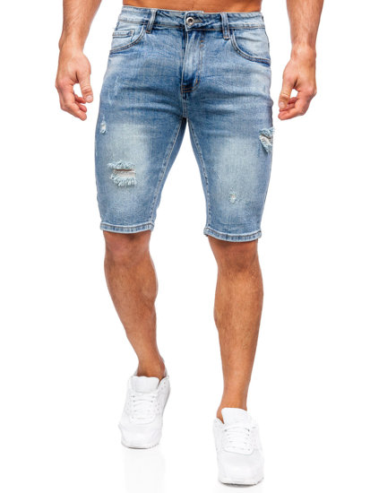 Bolf Herren Kurze Hose Jeansshorts Azurblau  KG3932