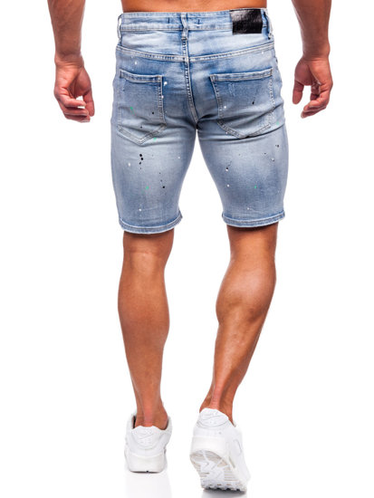 Bolf Herren Kurze Hose Jeansshorts Azurblau  MP0262BC