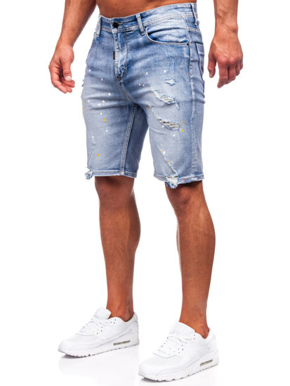 Bolf Herren Kurze Hose Jeansshorts Azurblau  MP0263BC