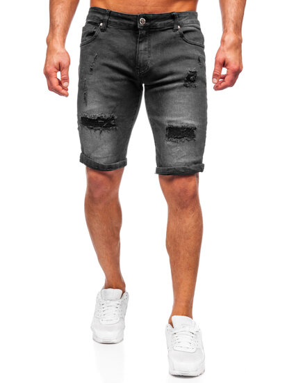 Bolf Herren Kurze Hose Jeansshorts Schwarz  TF195