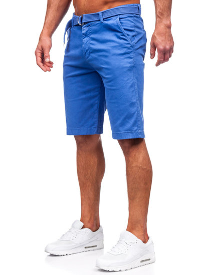 Bolf Herren Kurze Hose Shorts mit Gürtel Indigo  0010