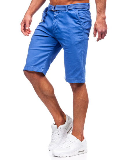 Bolf Herren Kurze Hose Shorts mit Gürtel Indigo  0010