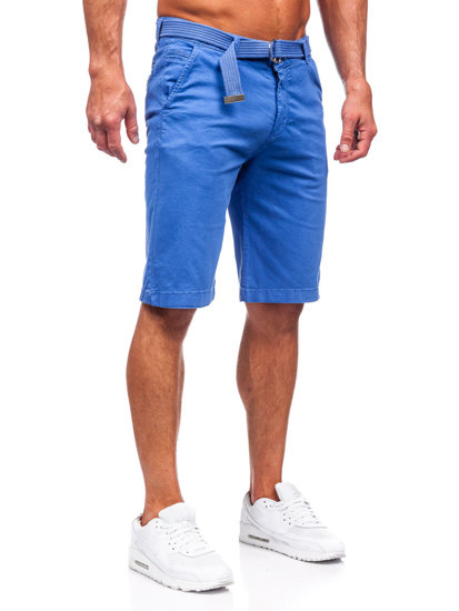 Bolf Herren Kurze Hose Shorts mit Gürtel Indigo  0010