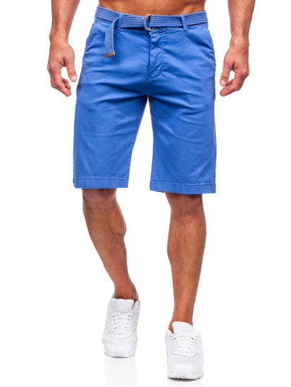 Bolf Herren Kurze Hose Shorts mit Gürtel Indigo  0010