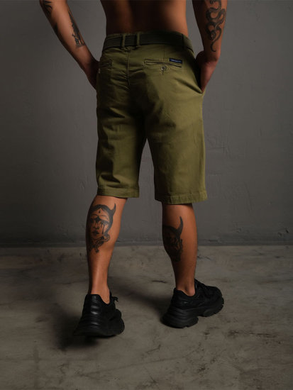 Bolf Herren Kurze Hose Shorts mit Gürtel Khaki  0010