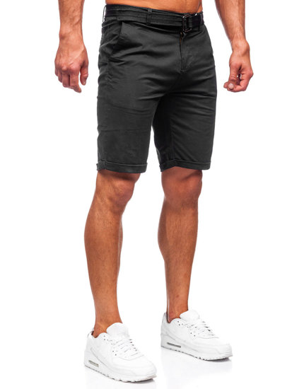 Bolf Herren Kurze Hose Shorts mit Gütel Schwarz  XX160085