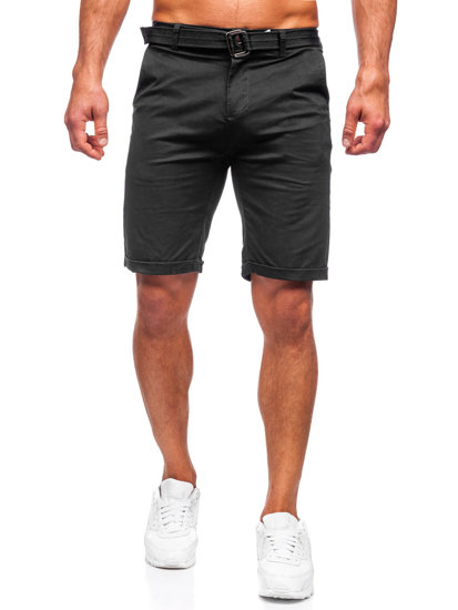 Bolf Herren Kurze Hose Shorts mit Gütel Schwarz  XX160085