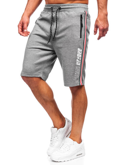 Bolf Herren Kurze Hose Sporthose Shorts Grau-Schwarz  Q3884