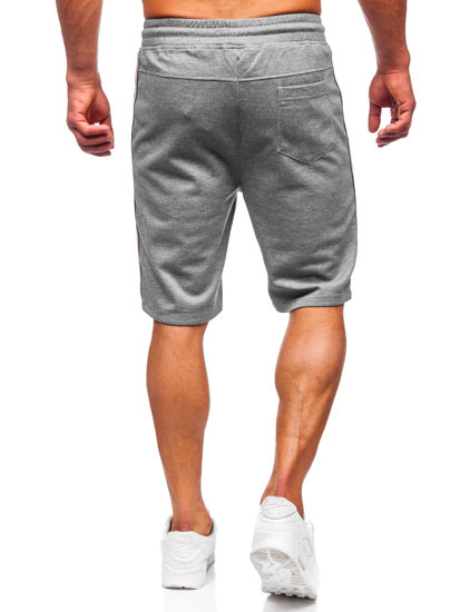 Bolf Herren Kurze Hose Sporthose Shorts Grau-Schwarz  Q3884