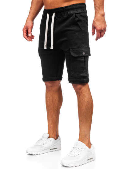 Bolf Herren Kurze Jeanshose Cargoshorts Schwarz  8256