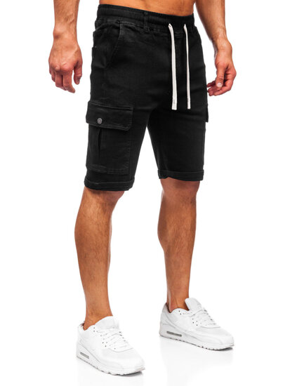 Bolf Herren Kurze Jeanshose Cargoshorts Schwarz  8256