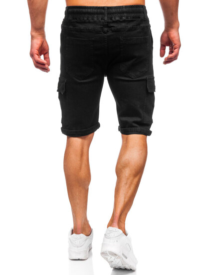 Bolf Herren Kurze Jeanshose Cargoshorts Schwarz  8256