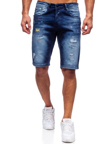 Bolf Herren Kurze Jeanshose Dunkelblau  3001