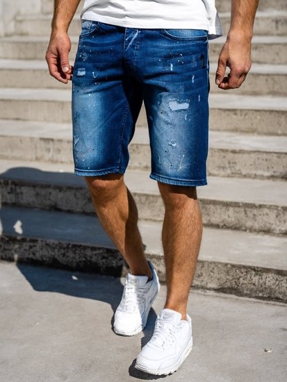 Bolf Herren Kurze Jeanshose Dunkelblau  3001