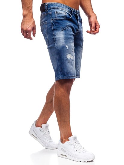 Bolf Herren Kurze Jeanshose Dunkelblau  3007