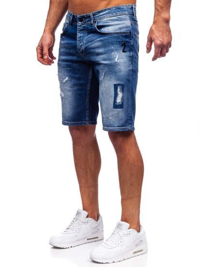 Bolf Herren Kurze Jeanshose Dunkelblau  3007