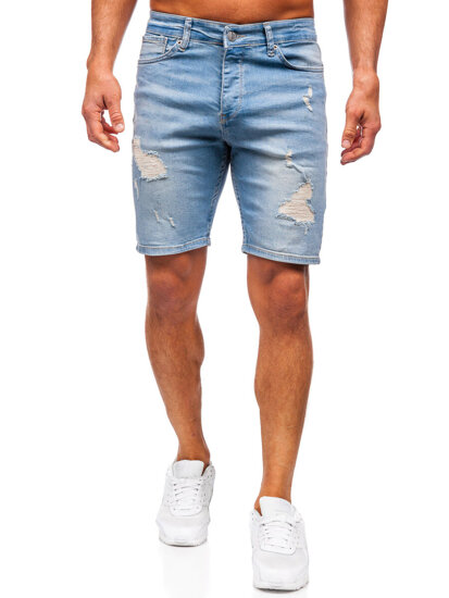 Bolf Herren Kurze Jeanshose Jeansshorts Blau  0464