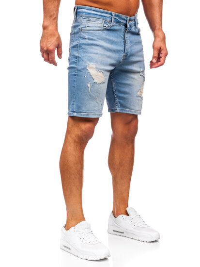 Bolf Herren Kurze Jeanshose Jeansshorts Blau  0464