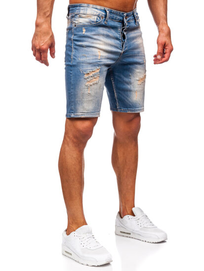 Bolf Herren Kurze Jeanshose Jeansshorts Dunkelblau  0585