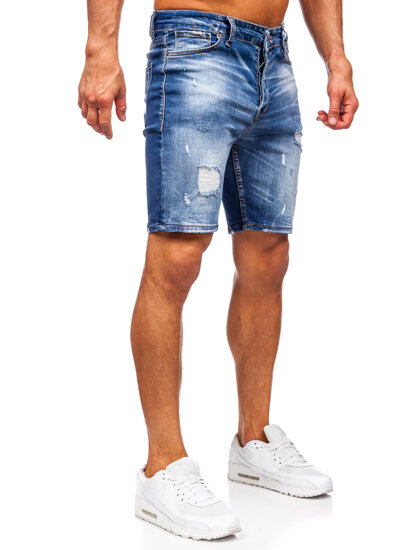 Bolf Herren Kurze Jeanshose Jeansshorts Dunkelblau  0596