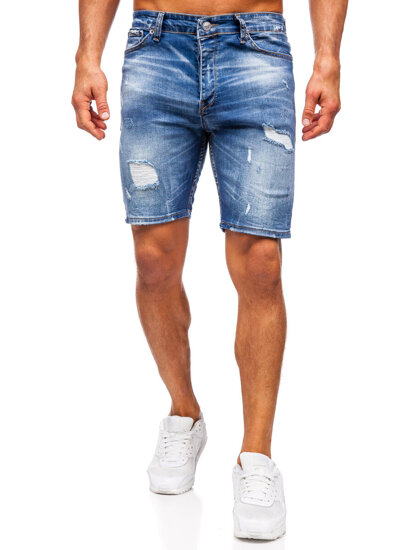 Bolf Herren Kurze Jeanshose Jeansshorts Dunkelblau  0596