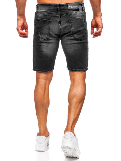 Bolf Herren Kurze Jeanshose Jeansshorts Schwarz  0376