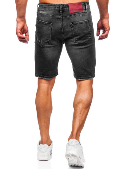 Bolf Herren Kurze Jeanshose Jeansshorts Schwarz  0393