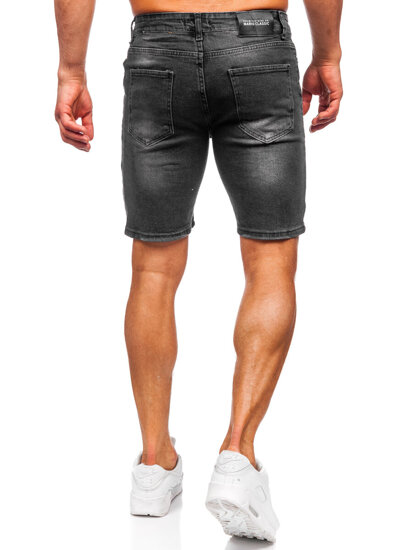 Bolf Herren Kurze Jeanshose Jeansshorts Schwarz  0491