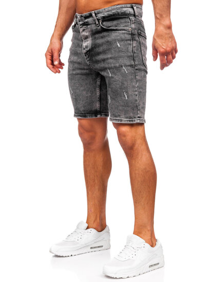 Bolf Herren Kurze Jeanshose Jeansshorts Schwarz  0668