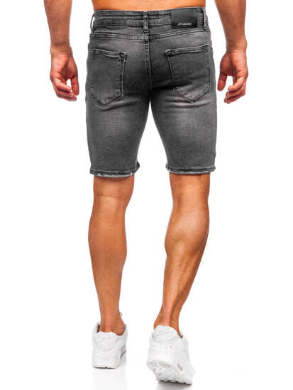 Bolf Herren Kurze Jeanshose Jeansshorts Schwarz  0676