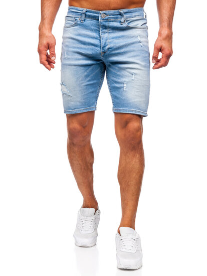 Bolf Herren Kurze Jeanshose Shorts Blau 0478