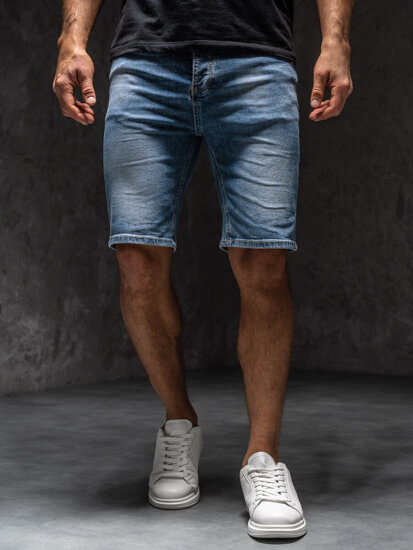 Bolf Herren Kurze Jeanshose Shorts Dunkalblau MP0277BCA1