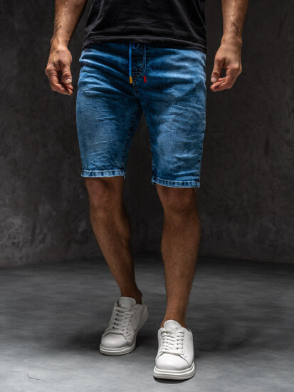 Bolf Herren Kurze Jeanshose Shorts Dunkalblau TF183A1