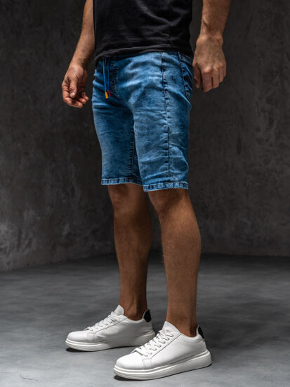 Bolf Herren Kurze Jeanshose Shorts Dunkalblau TF183A1