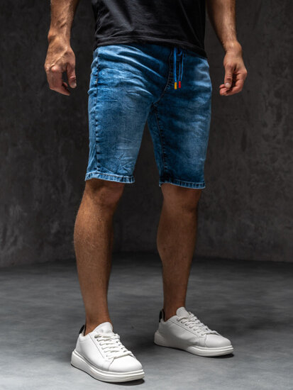 Bolf Herren Kurze Jeanshose Shorts Dunkalblau TF183A1