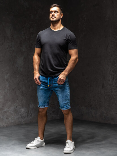 Bolf Herren Kurze Jeanshose Shorts Dunkalblau TF183A1