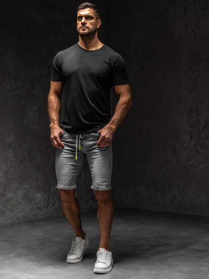 Bolf Herren Kurze Jeanshose Shorts Grau  TF235A1