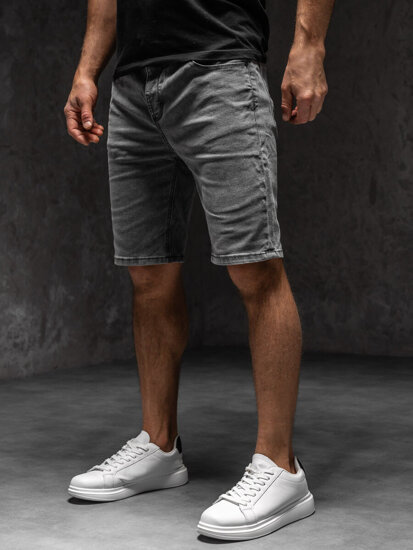 Bolf Herren Kurze Jeanshose Shorts Schwarzgrau  MP0274A1