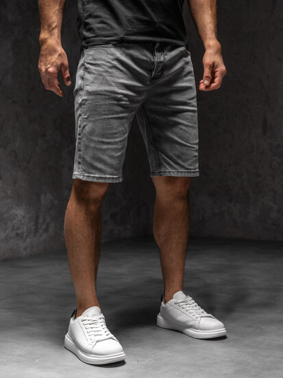 Bolf Herren Kurze Jeanshose Shorts Schwarzgrau  MP0274A1