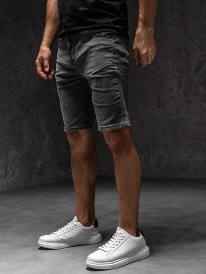 Bolf Herren Kurze Jeanshose Shorts Schwarzgrau  MP0274GSA1