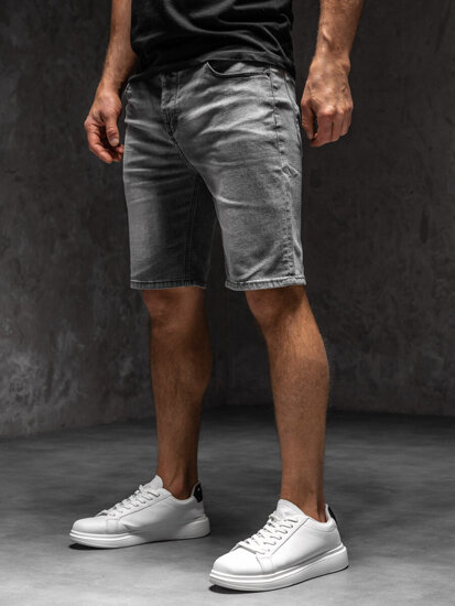 Bolf Herren Kurze Jeanshose Shorts Schwarzgrau  MP0277GCA1