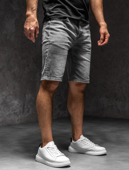 Bolf Herren Kurze Jeanshose Shorts Schwarzgrau  MP0277GCA1