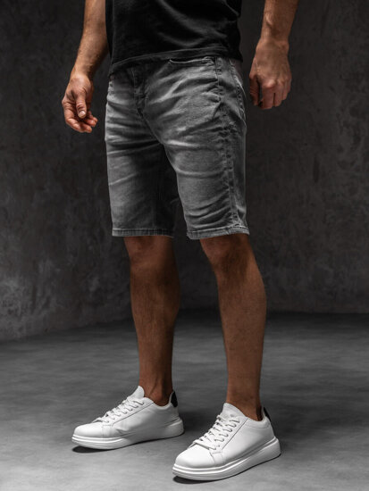 Bolf Herren Kurze Jeanshose Shorts Schwarzgrau  MP0277GSA1