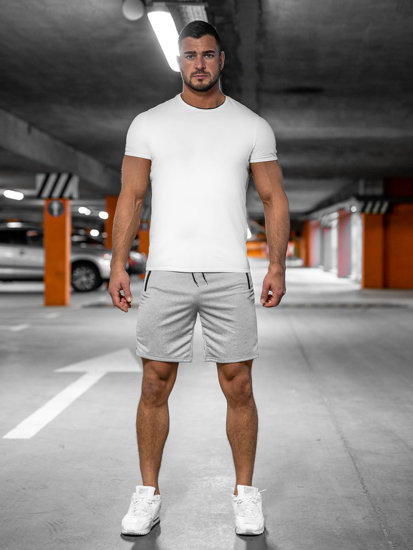 Bolf Herren Kurze Spoerhose Grau  68058A