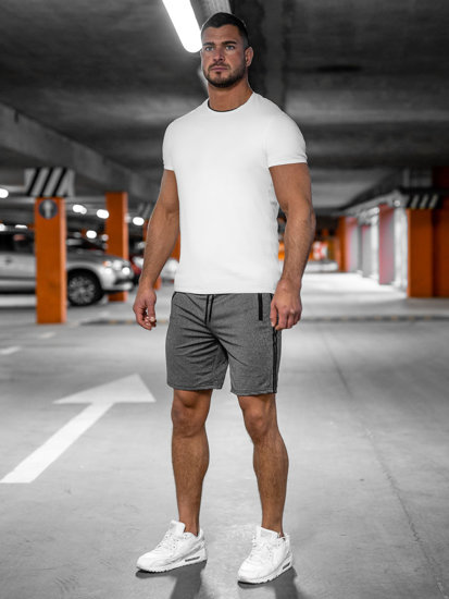 Bolf Herren Kurze Spoerhose Schwarzgrau  68058A