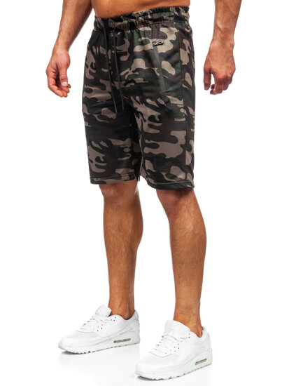 Bolf Herren Kurze Sporthose Camo Dunkelgrün JX862