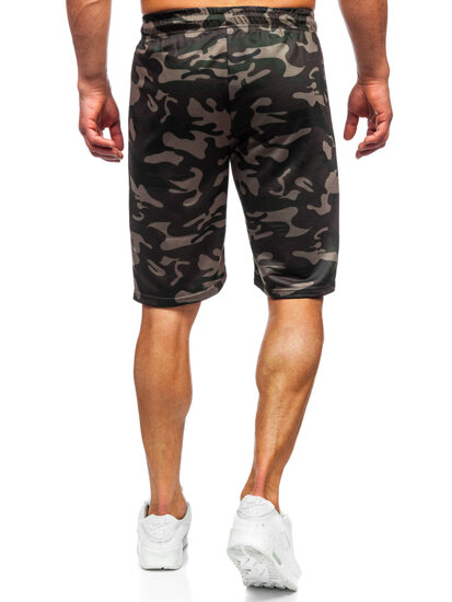 Bolf Herren Kurze Sporthose Camo Dunkelgrün JX862