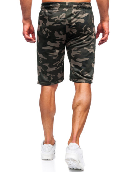 Bolf Herren Kurze Sporthose Camo Dunkelgrün JX873