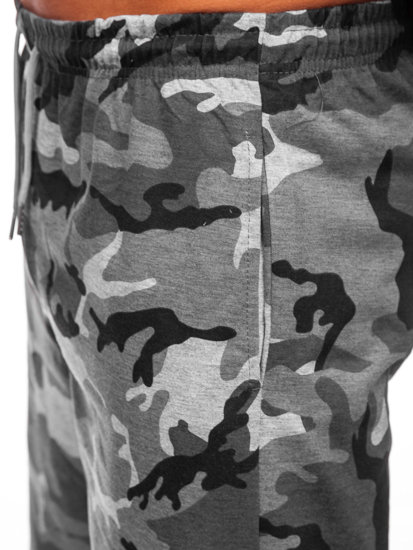 Bolf Herren Kurze Sporthose Camo Grau 8K283